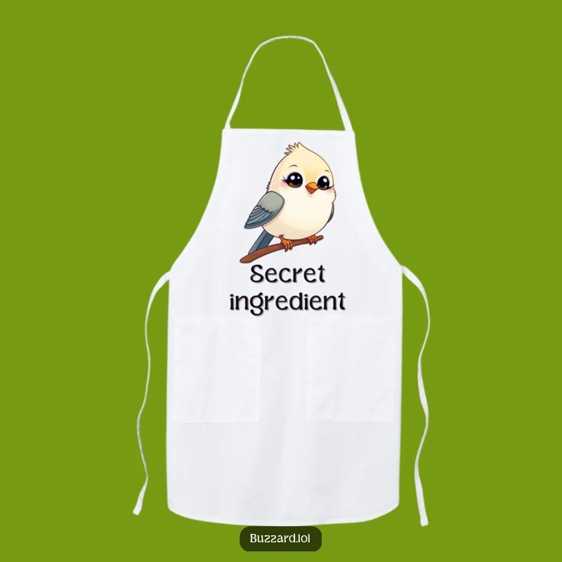 Funny Winking Bird Apron: Comical Chef Bird's Playful Wink, Practical Funny Gift