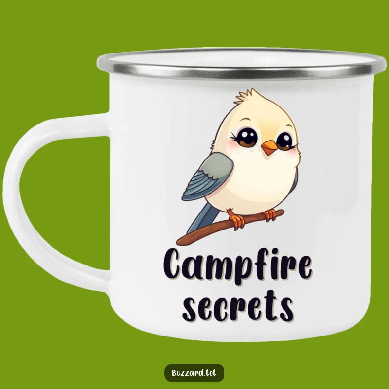 Funny Winking Bird Camping Mug: Comical Bird's Playful Sip, Adventure Funny Gift