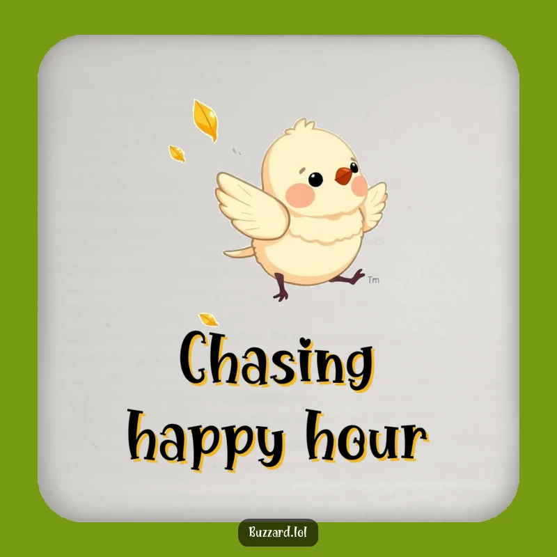 Funny Chasing Bird Coaster: Downy Friend's Play, Charming Funny Gift