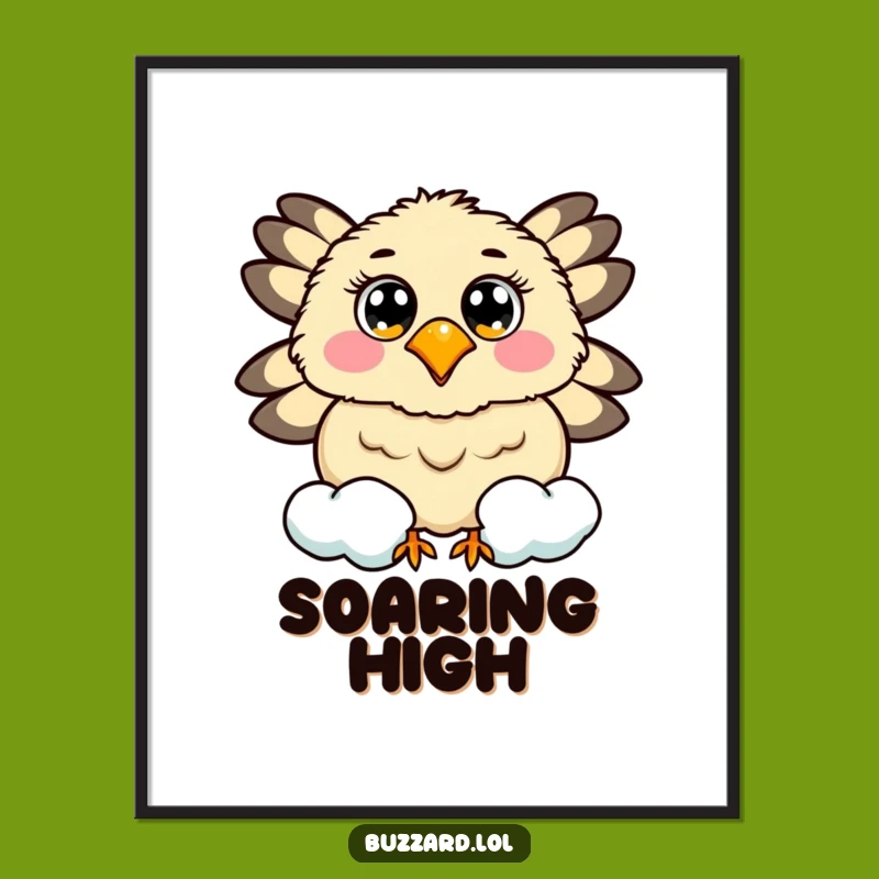Funny Buzzard Cloud Poster: Cheerful Sky Art, Heavenly Funny Wall Decor Gift!