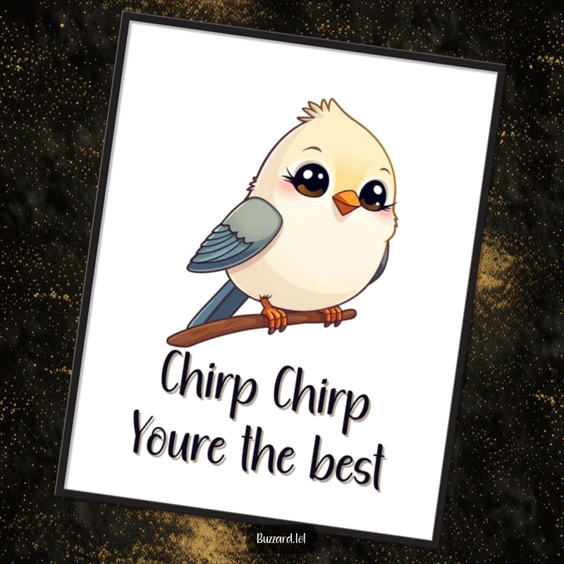 Funny Free Printable Wall Art: A comical bird with wide eyes winks playfully from its perch, quirky downloadable decor.
