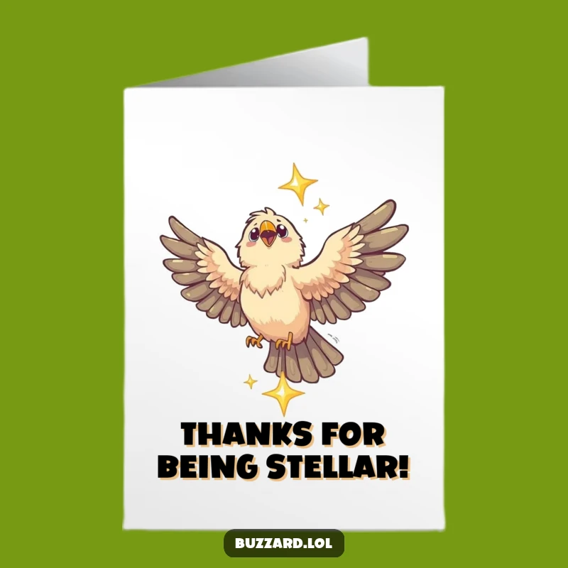 Free Printable Buzzard Thank You Card - Funny Birdie Gratitude Downloadable Gift